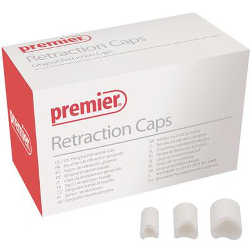 Premier Retraction Caps Assorted, Anatomic Formed Cotton Caps, Box of 60 Caps
