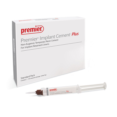 Premier Implant Cement Plus Standard Pack, White, 5 ml Automix Syringe & 10