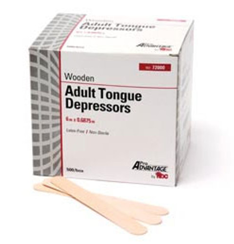 ProAdvantage Tongue depressors, Adult size 6' x 11/16', Box of 500