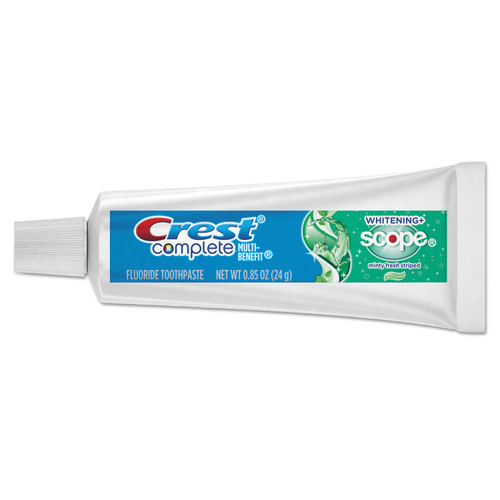 Crest Complete Whitening Toothpaste w/ Scope, .85oz, 72 Tubes/Case.