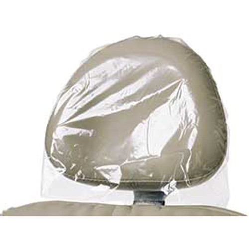 Safe-Dent 14' X 9.5' Headrest Covers Clear Plastic, Disposable 3000/Case