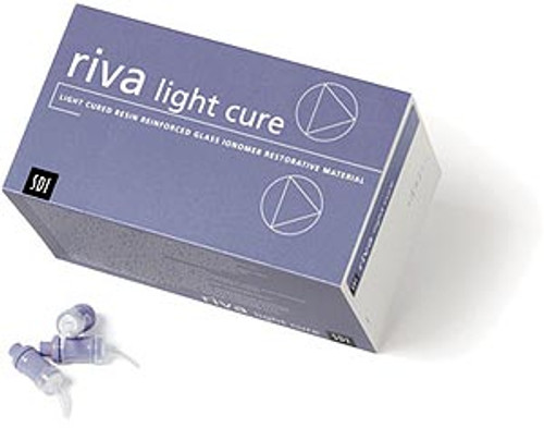 Riva Light Cure A1, 50 Capsule Refill - Resin Reinforced Glass Ionomer, Box