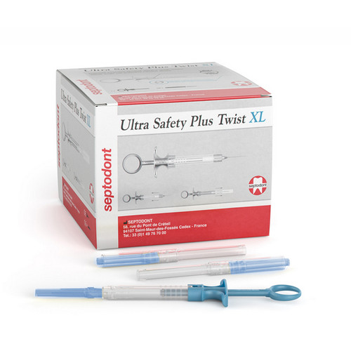 Ultra Safety Plus Twist XL Sterile Needles, 30G Short (Blue), 100/box + 1