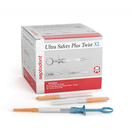 Ultra Safety Plus Twist XL Sterile Needles, 27G Short (Orange), 100/box + 1