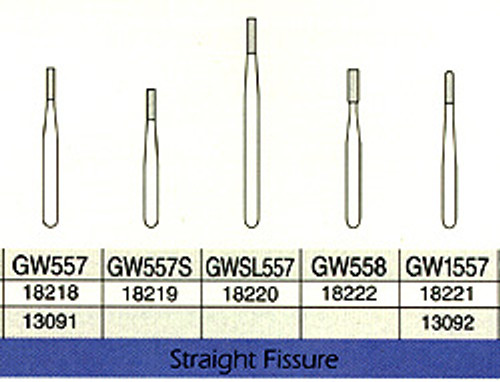 Great White Gold FG #GW558 straight fissure restorative removal carbide bur