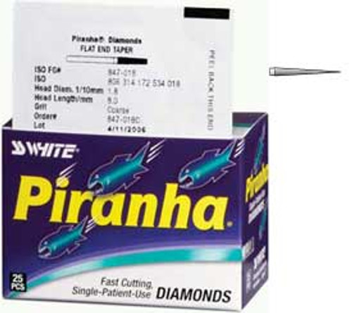 Piranha Diamonds FG #858.014 Medium Grit, Needle Shaped, Single Use Diamond