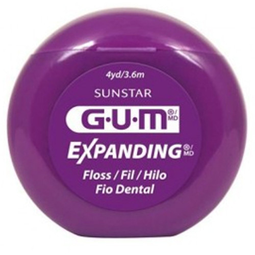 GUM Expanding Dental Floss 4yds, 144/Bx. Premium Floss - Lightly waxed for easy