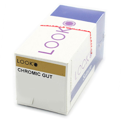 Look 5/0, 18' Chromic Gut Absorbable Suture with Reverse-cutting C-16 Needle