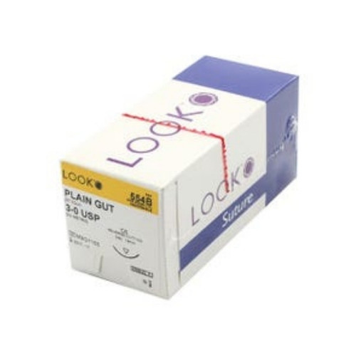 Look 4/0, 18' Chromic Gut Absorbable Suture with Reverse-cutting C-26 Needle