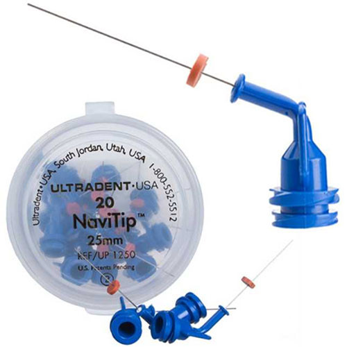 NaviTip Delivery Tips - 30ga 25mm Blue, 20/Pk. Controlled delivery to the apex