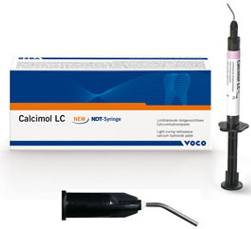 Calcimol LC Light-Curing Radiopaque Calcium Hydroxide Paste. 2x 2.5g Syringes.