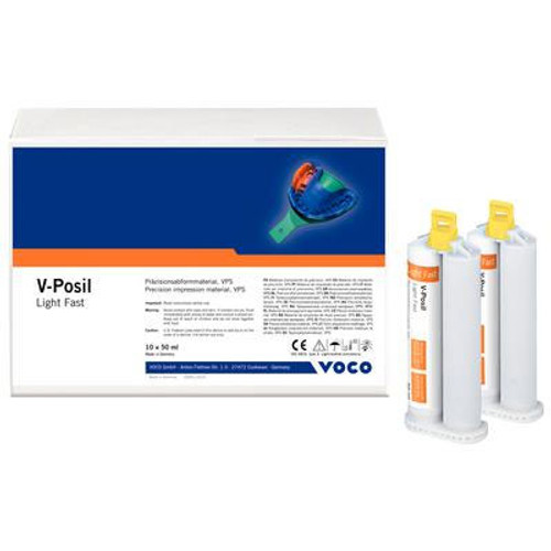 V-Posil Light Fast - Cartridges, 10 x 50ml. Precision Impression Material. Time