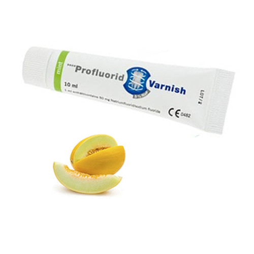 Profluorid 5% Sodium Fluoride Varnish - Melon, 10 ml tube. White transparent