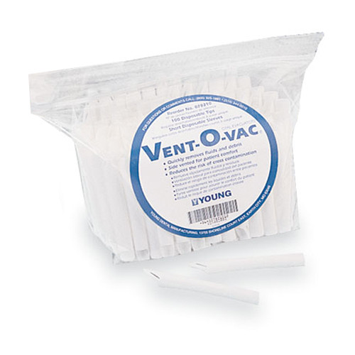 Vent-O-Vac 3.5' (Short) Disposable HV Evacuators, 1 Vented End 100/Bag.