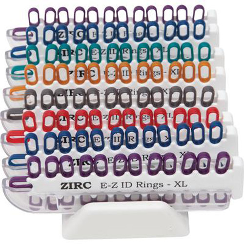 E-Z ID Instrument Rings XL - Assorted Jewel 8 - 25/Pk