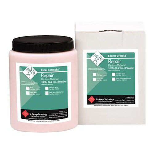 Excel Formula Repair Material Self Cure Powder, Red Veined, 2.2 lb