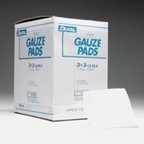 Gauze Sponges and Pads Gauze Pad, 3"x 3", 12 Ply, 100/Box