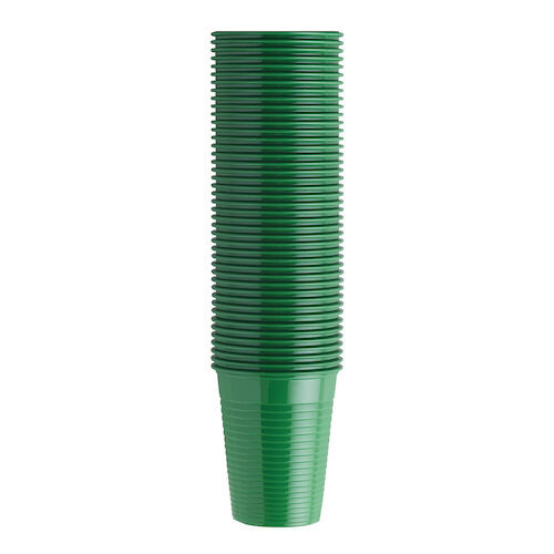Monoart Plastic Cups Green, 200 ml, 100/Pkg.