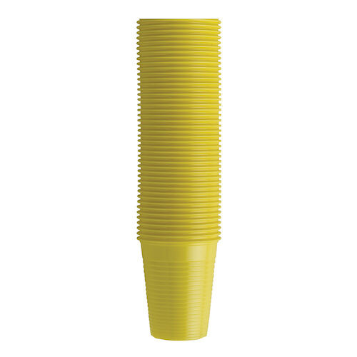Monoart Plastic Cups Yellow, 200 ml, 100/Pkg.