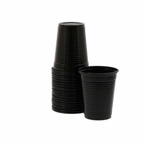 Monoart Plastic Cups Black, 200 ml, 100/Pkg.