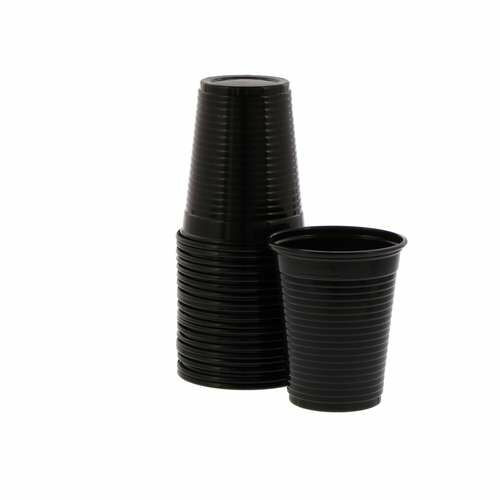 Monoart Plastic Cups Black, 200 ml, 100/Packg.