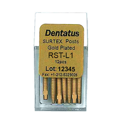 Surtex Gold Plated Post Refills Long, L-1, 11.8 mm, 12/Pkg.