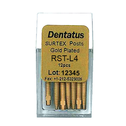Surtex Gold Plated Post Refills Long, L-4, 11.8 mm, 12/Pkg.