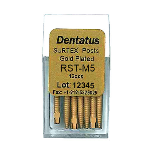Surtex Gold Plated Post Refills Medium, M-5, 9.3 mm, 12/Pkg.