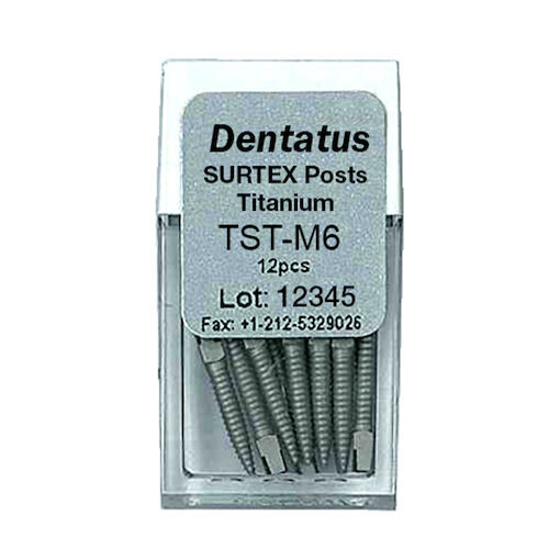 Surtex Titanium Post Refills M6, Medium, 9.3 mm, 12/Pkg.