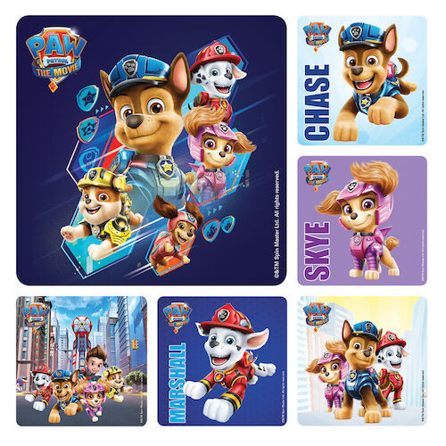 Assorted Stickers Paw Patrol Movie Stickers, 100/Roll, PS725