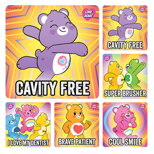 Assorted Stickers Care Bears Dental Stickers, 100/Roll, PS754