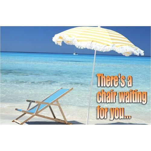 There's a Chair Waiting for You Postcard Beach Chair Postcard, 250/Pkg., RC3632