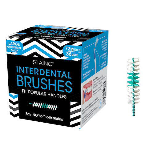 StaiNo Interdental Brushes Brush Refill, Cylindrical, 72/Box