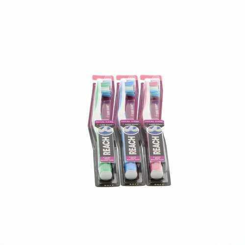 REACH Total Care Floss Clean Toothbrush 12/Pkg.