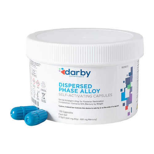 Dispersed Phase Alloy Fast Set, Two Spill, 600 mg, Navy/Navy, 100/Pkg