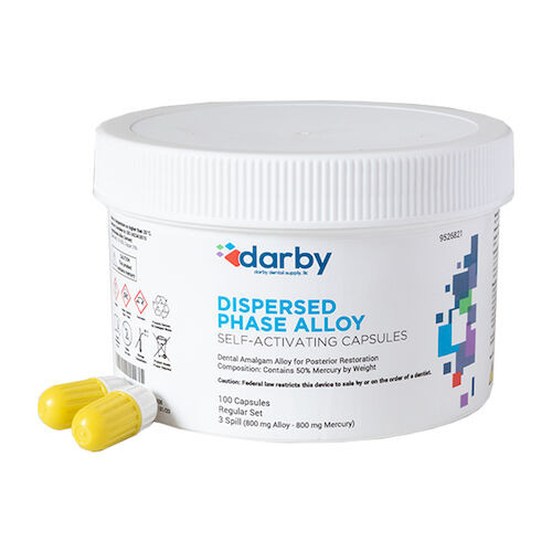 Dispersed Phase Alloy Regular Set, Three Spill, 800 mg, White/Yellow, 100/Pkg