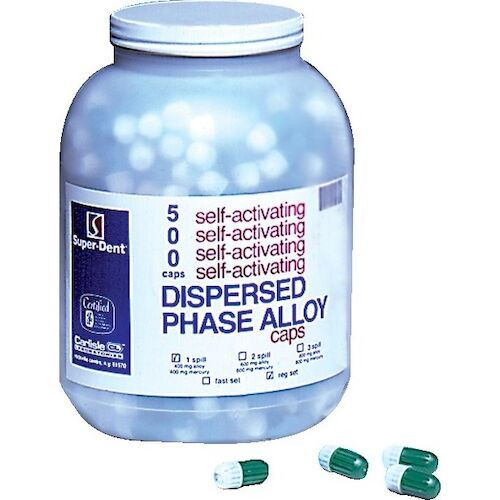 Dispersed Phase Alloy Fast Set, Two Spill, 600 mg, Navy/Navy, 500/Pkg