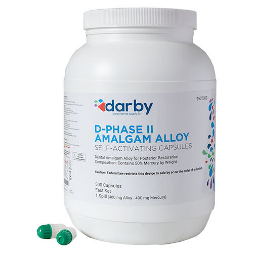 Infection ControlD-Phase II Amalgam Alloy Fast Set, One Spill, 400mg, Green/White, 500/Pkg