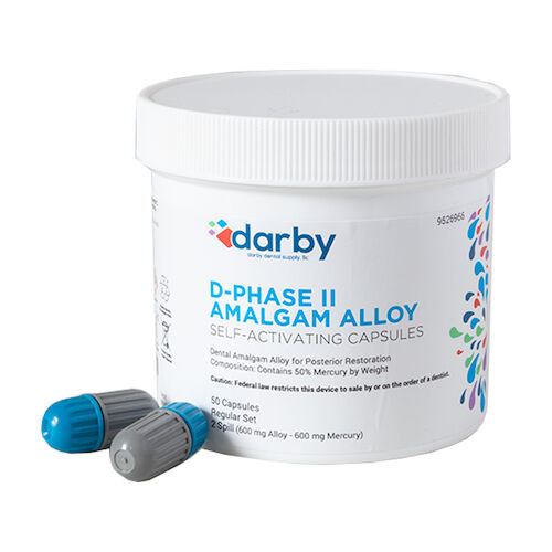 Infection ControlD-Phase II Amalgam Alloy Regular Set, Two Spill, 600mg, Navy/Gray, 50/Pkg