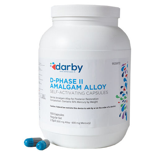 Infection ControlD-Phase II Amalgam Alloy Regular Set, Two Spill, 600mg, Navy/Gray, 500/Pkg