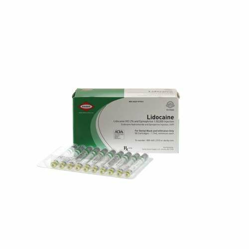 Lidocaine HCl 2 and Epinephrine 1:50,000, Green, 50/Box, 24