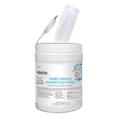 Surface Disinfectant Wipes Disinfectant Wipes, 6" x 6.75", 160/Canister
