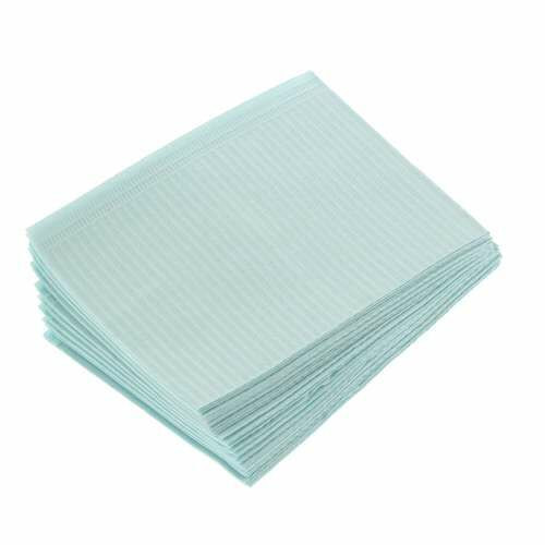 Infection ControlPatient Towels Deluxe, 3-Ply Paper, 1-Ply Poly, Blue, 500/Box