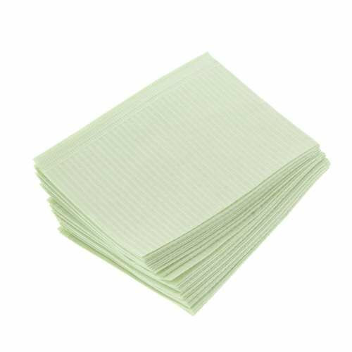 Patient Towels Deluxe, 3-Ply Paper, 1-Ply Poly, Green, 500/Box