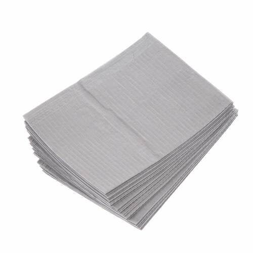 Patient Towels Deluxe, 3-Ply Paper, 1-Ply Poly, Silver Gray, 500/Box