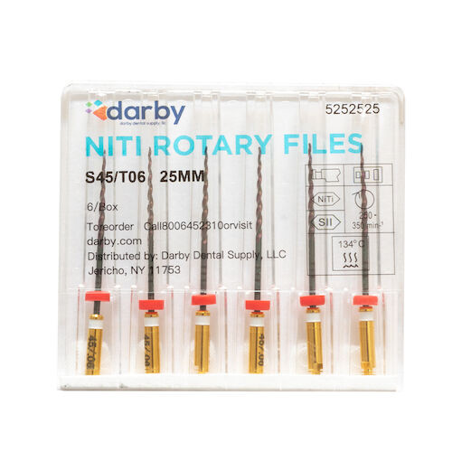 Infection ControlNiTi Rotary Files .06, 25 mm, 6/Pkg., #45