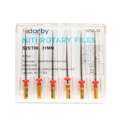 Infection ControlNiTi Rotary Files .06, 31 mm, 6/Pkg., #25