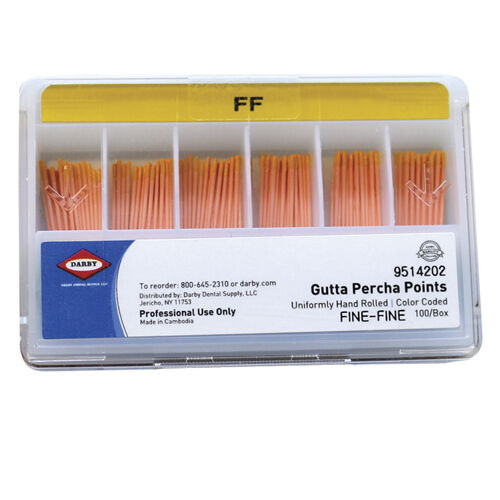 Infection ControlGutta Percha Points Accessory Size Fine Fine, 100/Box, 1, Compartments
