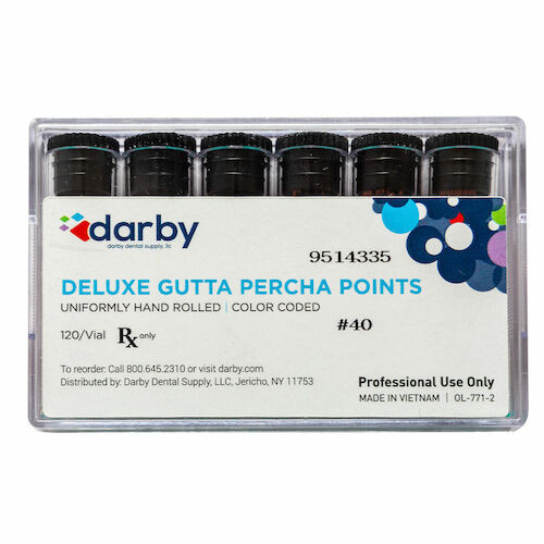 Deluxe Gutta Percha Points #40, 6 Vials of 20, 120/Box