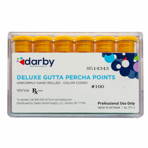 Deluxe Gutta Percha Points #100, 6 Vials of 20, 120/Box